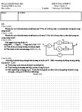 Đề kiểm tra 45 phút môn Vật lý Lớp 9 - Năm học 2015-2016 - Trường THCS An Sơn